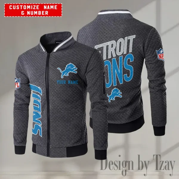 Detroit Lions NFL Mens Lightweight Casual Bomber Jacket 2025 SPTLCBJ046 - Image 4