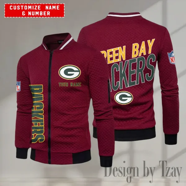 Green Bay Packers NFL Mens Lightweight Casual Bomber Jacket 2025 SPTLCBJ047 - Image 3