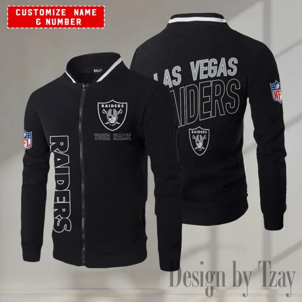 Las Vegas Raiders NFL Mens Lightweight Casual Bomber Jacket 2025 SPTLCBJ052 - Image 2