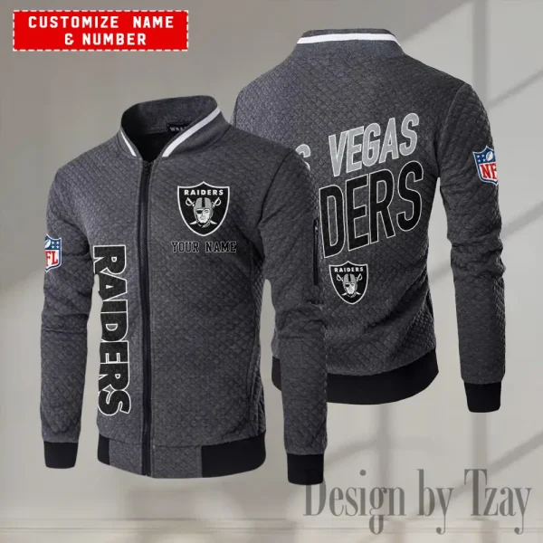 Las Vegas Raiders NFL Mens Lightweight Casual Bomber Jacket 2025 SPTLCBJ052 - Image 3