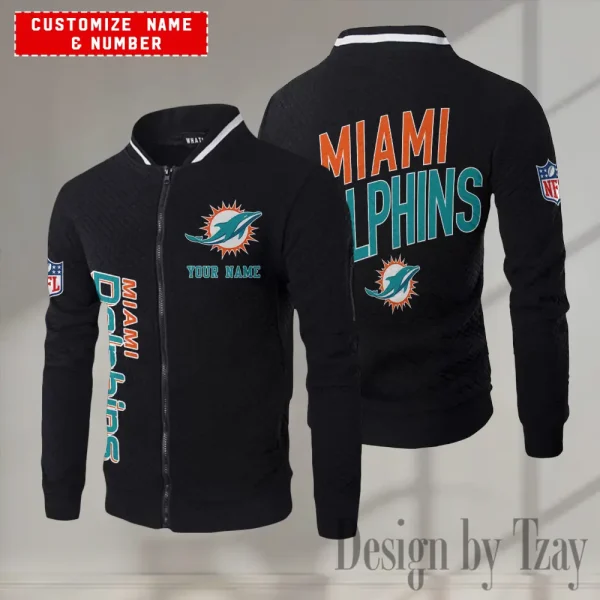 Miami Dolphins NFL Mens Lightweight Casual Bomber Jacket 2025 SPTLCBJ055 - Image 4