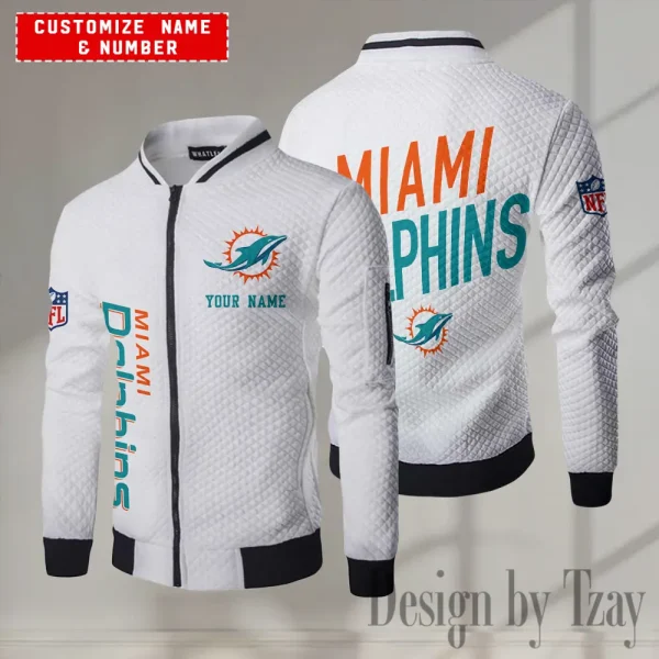 Miami Dolphins NFL Mens Lightweight Casual Bomber Jacket 2025 SPTLCBJ055 - Image 5