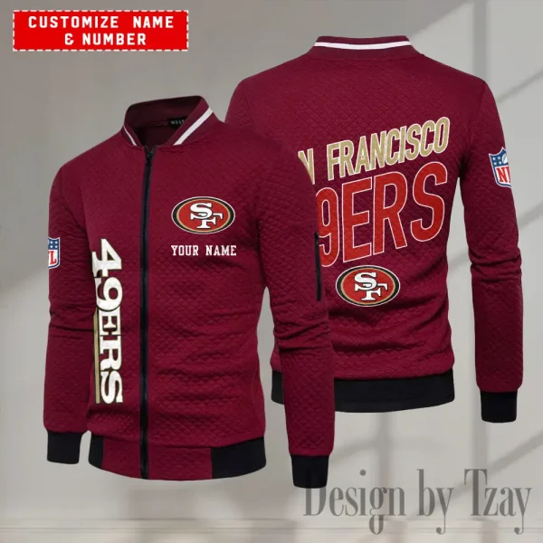 San Francisco 49ers NFL Mens Lightweight Casual Bomber Jacket 2025 SPTLCBJ063 - Image 4