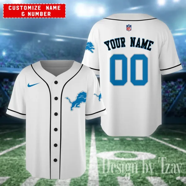 Detroit Lions Casual Button Baseball Shirt Trending2025 AZCBJS601