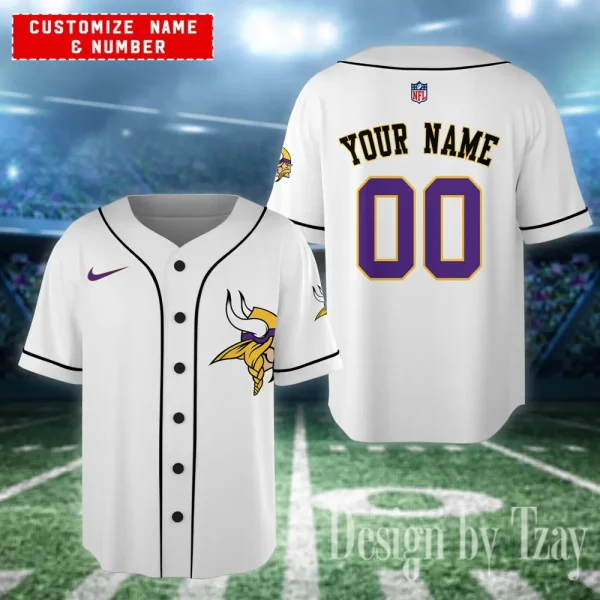 Minnesota Vikings Casual Button Baseball Shirt Trending2025 AZCBJS611