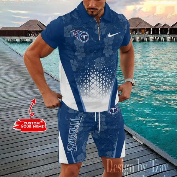 Tennessee Titans New2025 Quarter Zip Polo and Short AZPLZ454