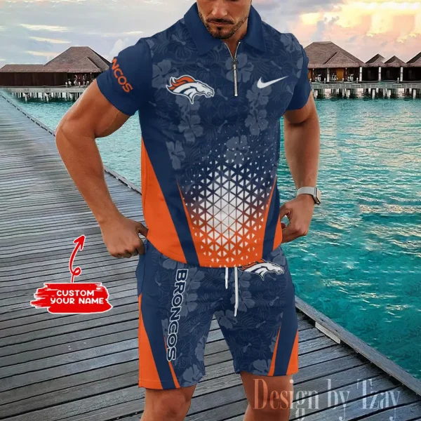 Denver Broncos New2025 Quarter Zip Polo and Short AZPLZ455