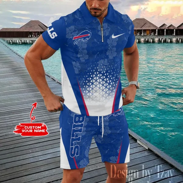 Buffalo Bills New2025 Quarter Zip Polo and Short AZPLZ464