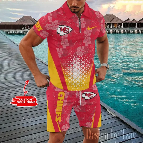 Kansas City Chiefs New2025 Quarter Zip Polo and Short AZPLZ471