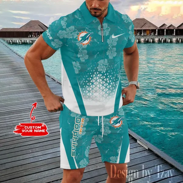 Miami Dolphins New2025 Quarter Zip Polo and Short AZPLZ479