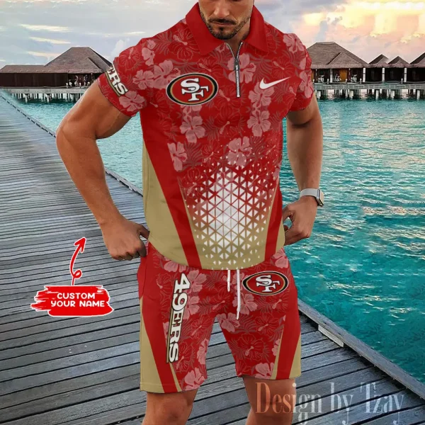 San Francisco 49ers New2025 Quarter Zip Polo and Short AZPLZ481