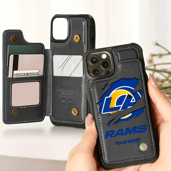 Los Angeles Rams Personalized Leather Flip Wallet Phone Case