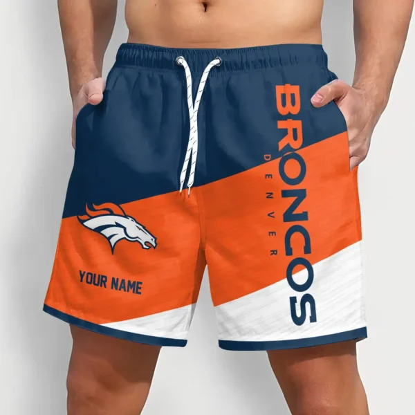 Denver Broncos Colorful Men Short Pants Custom Name Gift For Fans