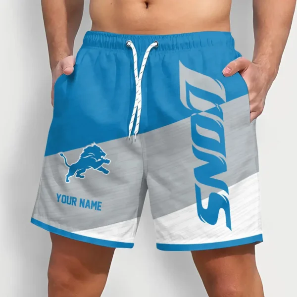 Detroit Lions Colorful Men Short Pants Custom Name Gift For Fans