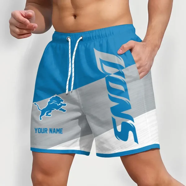 Detroit Lions Colorful Men Short Pants Custom Name Gift For Fans - Image 2