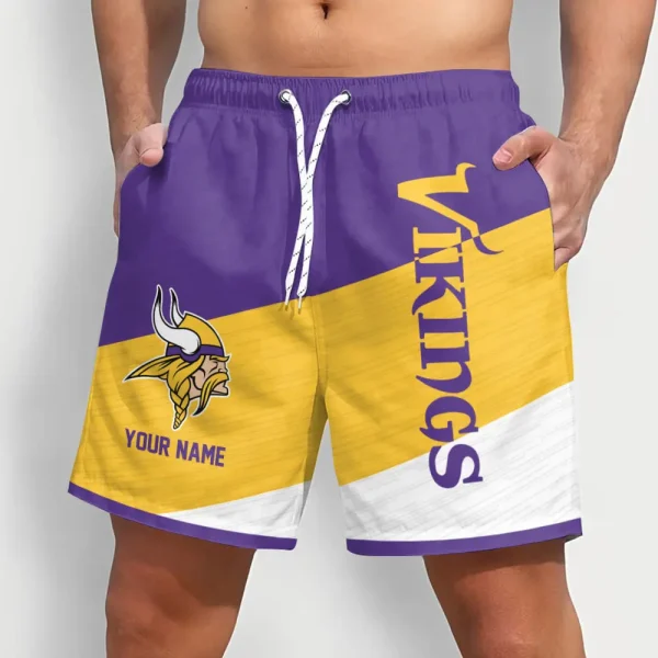 Minnesota Vikings Colorful Men Short Pants Custom Name All Teams Gift For Fans