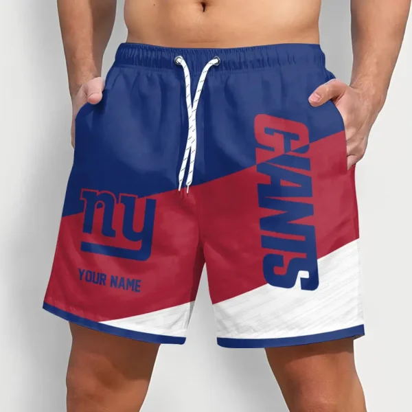 New York Giants Colorful Men Short Pants Custom Name Gift For Fans