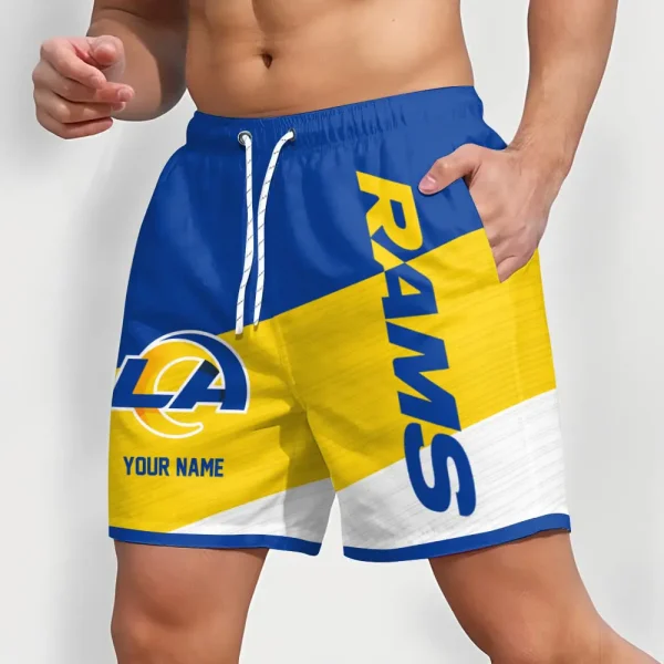 Los Angeles Rams Colorful Men Short Pants Custom Name All Teams Gift For Fans - Image 2