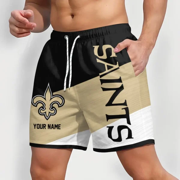 New Orleans Saints Colorful Men Short Pants Custom Name Gift For Fans - Image 2