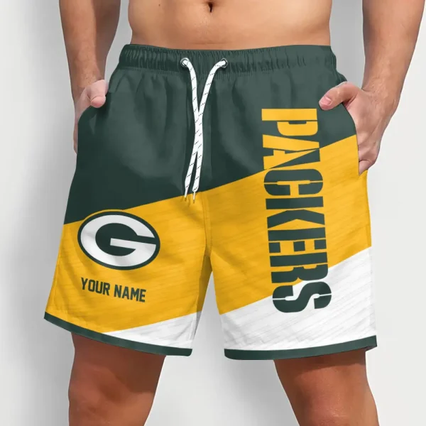 Green Bay Packers Colorful Men Short Pants Custom Name Gift For Fans