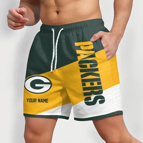 Green Bay Packers Colorful Men Short Pants Custom Name Gift For Fans - Image 2