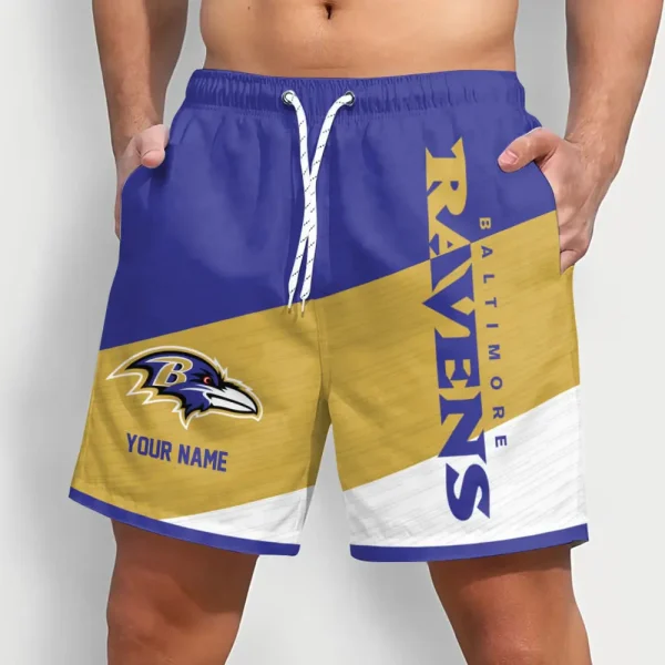 Baltimore Ravens Colorful Men Short Pants Custom Name Gift For Fans