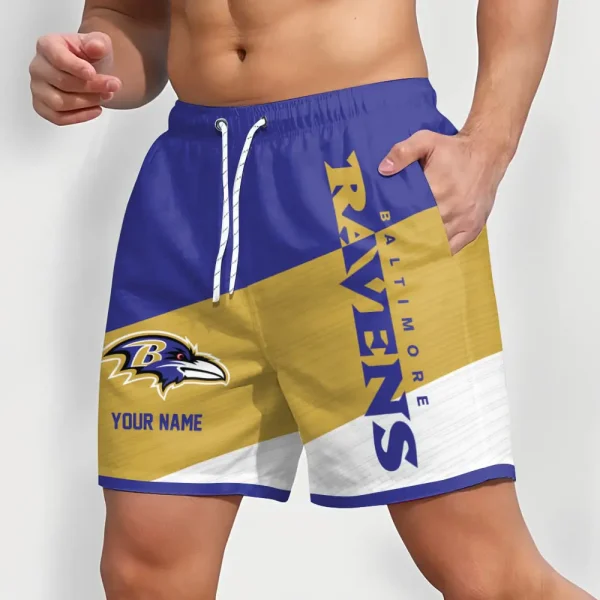 Baltimore Ravens Colorful Men Short Pants Custom Name Gift For Fans - Image 2