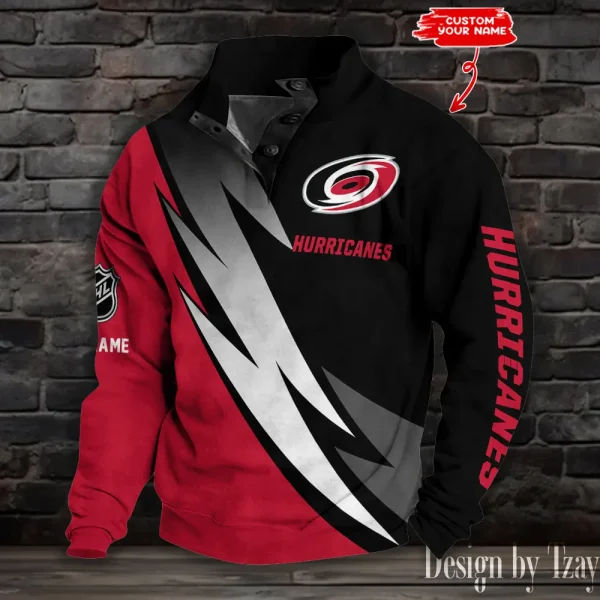 Carolina Hurricanes NHL Half Button Long Sleeve Hoodie S9DBSCH1697
