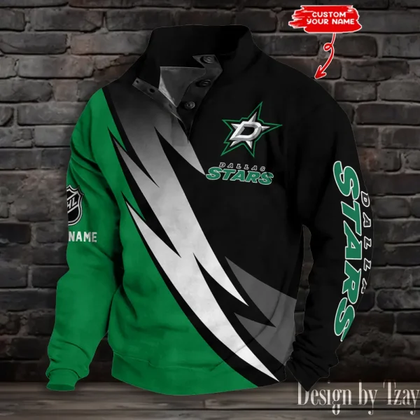 Dallas Stars NHL Half Button Long Sleeve Hoodie S9DBSCH1701