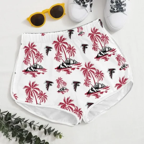 Atlanta Falcons Summer Collection V-neck Women T-shirt | Shorts AGCWTS781 - Image 2