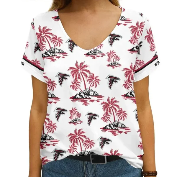 Atlanta Falcons Summer Collection V-neck Women T-shirt | Shorts AGCWTS781