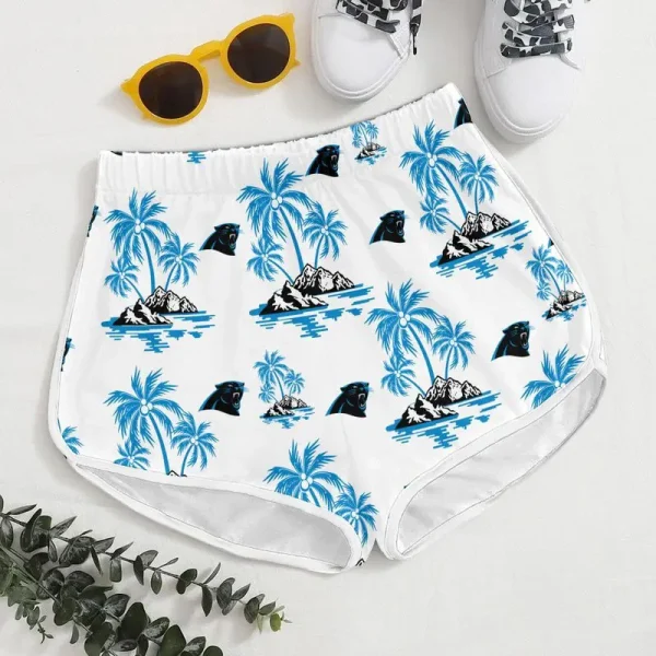 Carolina Panthers Summer Collection V-neck Women T-shirt | Shorts AGCWTS783 - Image 2