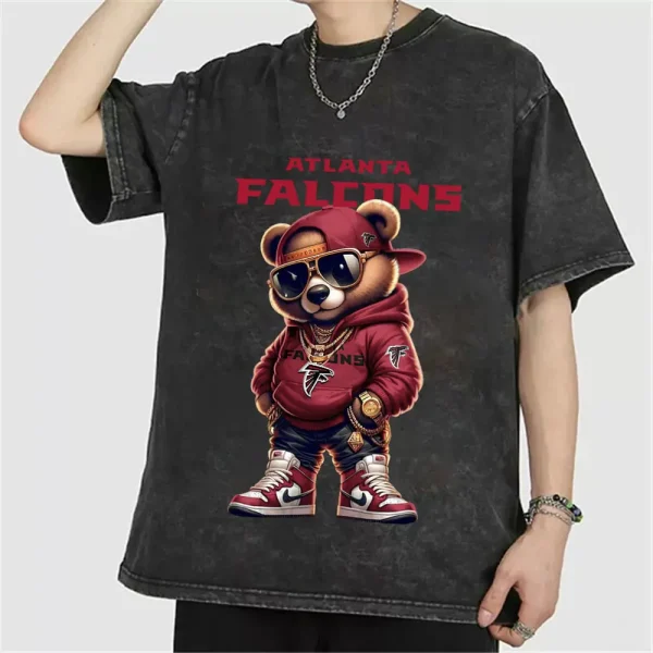 Atlanta Falcons Swag Teddy Beer Vintage Wash T-shirt New Style Gift For Fans AZTS985