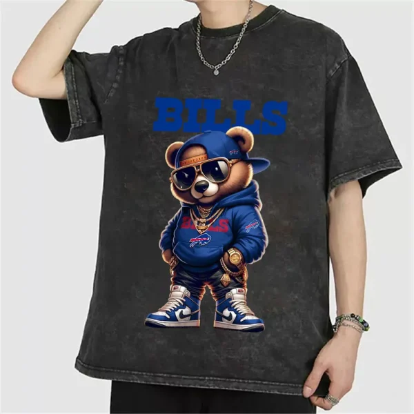 Buffalo Bills Swag Teddy Beer Vintage Wash T-shirt New Style Gift For Fans AZTS990