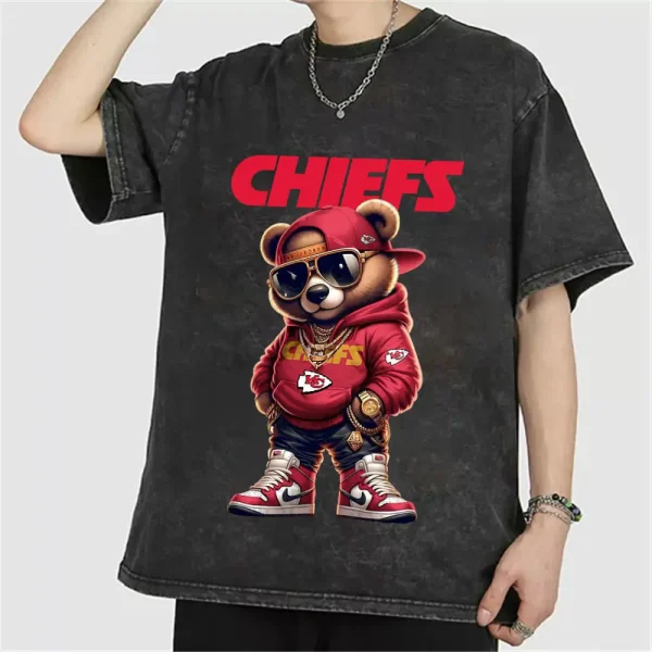 Kansas City Chiefs Swag Teddy Beer Vintage Wash T-shirt New Style Gift For Fans AZTS998