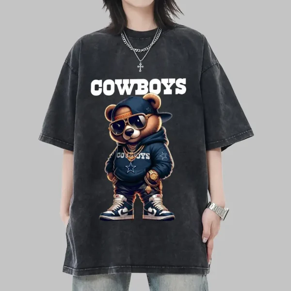Dallas Cowboys Swag Teddy Beer Vintage Wash T-shirt New Style Gift For Fans AZTS999 - Image 2