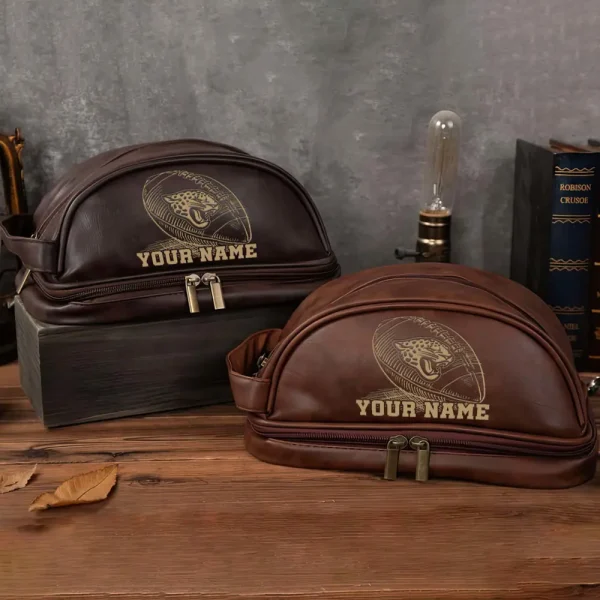 Jacksonville Jaguars Men’s Leather Toiletry Bag Dopp Kit Bag SPTHMSLTB015 - Image 4