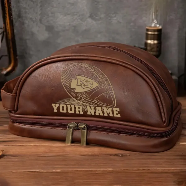 Kansas City Chiefs Men’s Leather Toiletry Bag Dopp Kit Bag SPTHMSLTB016 - Image 5
