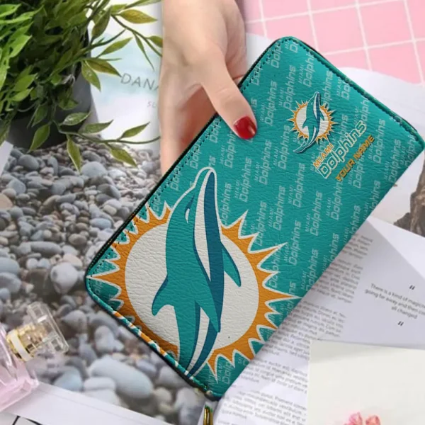 Miami Dolphins Clutch Purse Woman Wallet SPTPURSE006 - Image 3