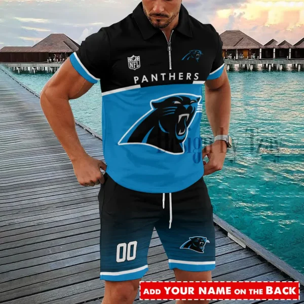 Carolina Panthers New2025 Quarter Zip Polo and Short AZPLZ490