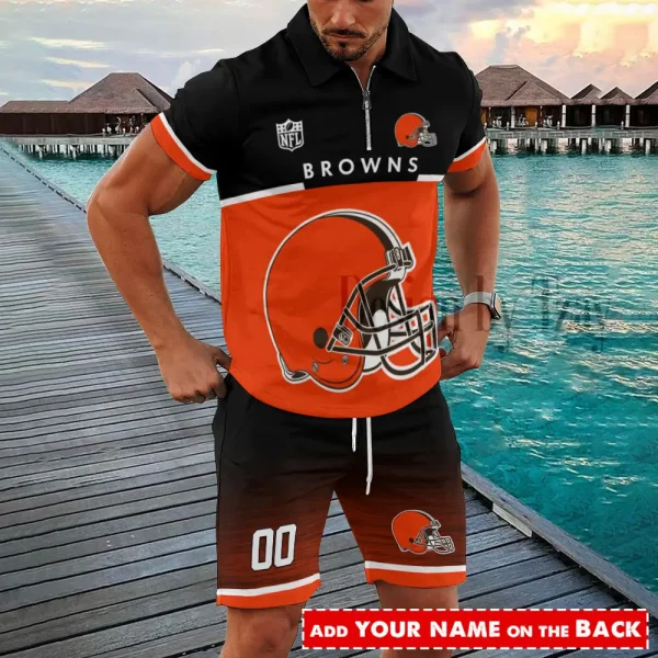Cleveland Browns New2025 Quarter Zip Polo and Short AZPLZ494