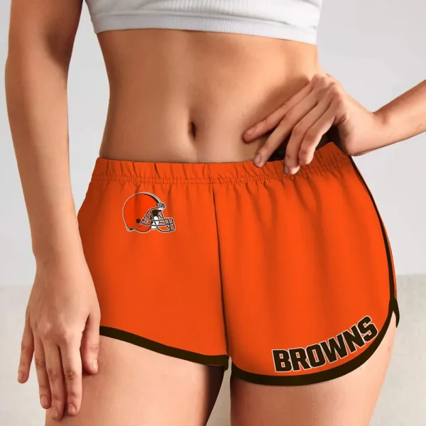 Cleveland Browns Women’s Elastic Waist Sleep Sport Shorts SPTWEWSS008 - Image 3
