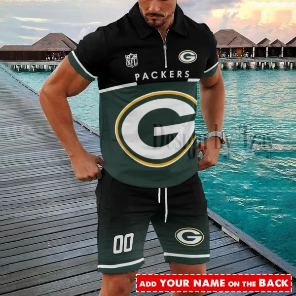 Green Bay Packers New2025 Quarter Zip Polo and Short AZPLZ496