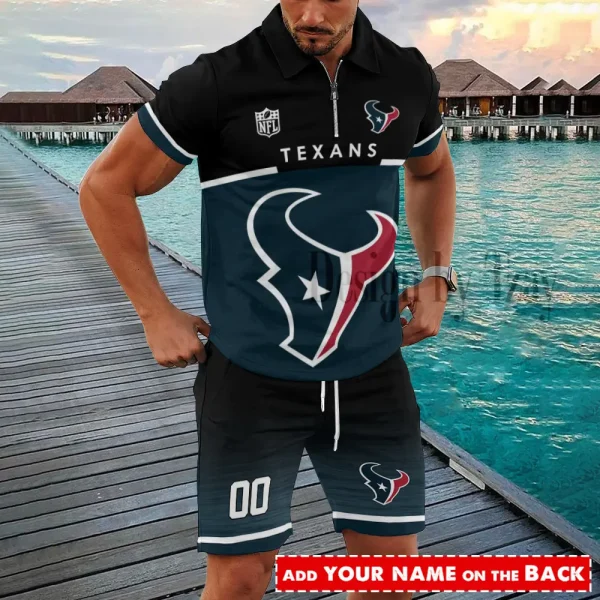 Houston Texans New2025 Quarter Zip Polo and Short AZPLZ497