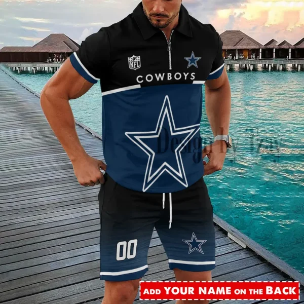 Dallas Cowboys New2025 Quarter Zip Polo and Short AZPLZ499