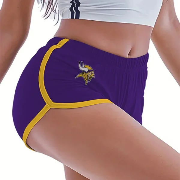 Minnesota Vikings Women’s Elastic Waist Sleep Sport Shorts SPTWEWSS021 - Image 2