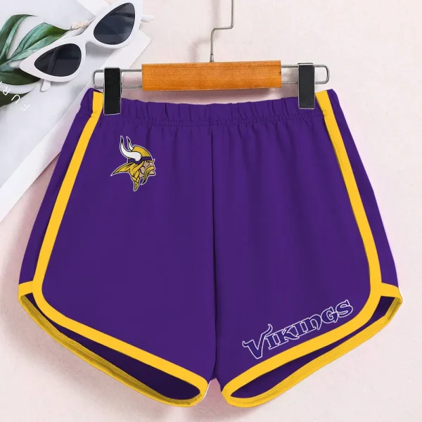 Minnesota Vikings Women’s Elastic Waist Sleep Sport Shorts SPTWEWSS021 - Image 4