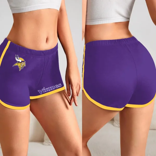 Minnesota Vikings Women’s Elastic Waist Sleep Sport Shorts SPTWEWSS021 - Image 5