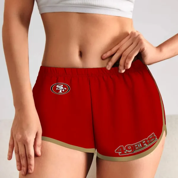 San Francisco 49ers Women’s Elastic Waist Sleep Sport Shorts SPTWEWSS028 - Image 2