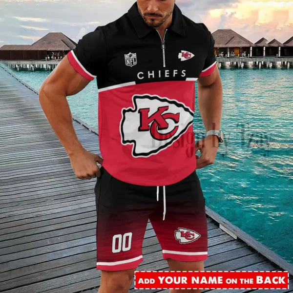 Kansas City Chiefs New2025 Quarter Zip Polo and Short AZPLZ501